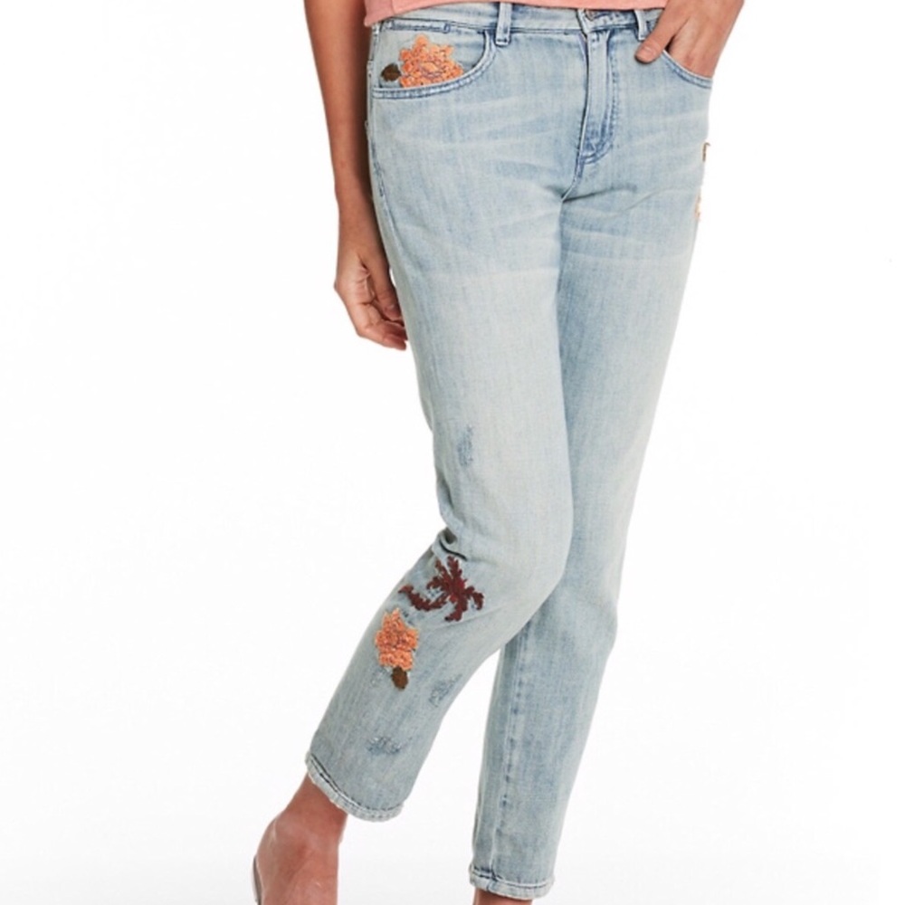 Scotch & Soda Embroidered Boyfriend Jeans NWT